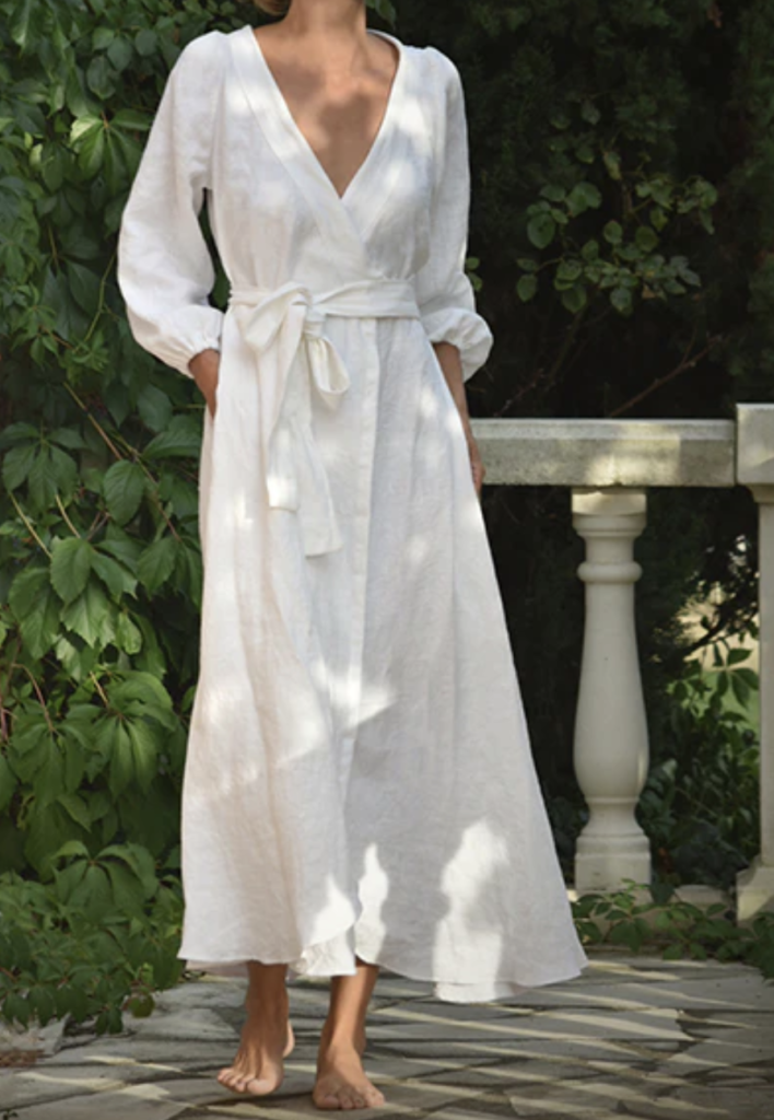 Luxe Provence Anais Linen Wrap Dress