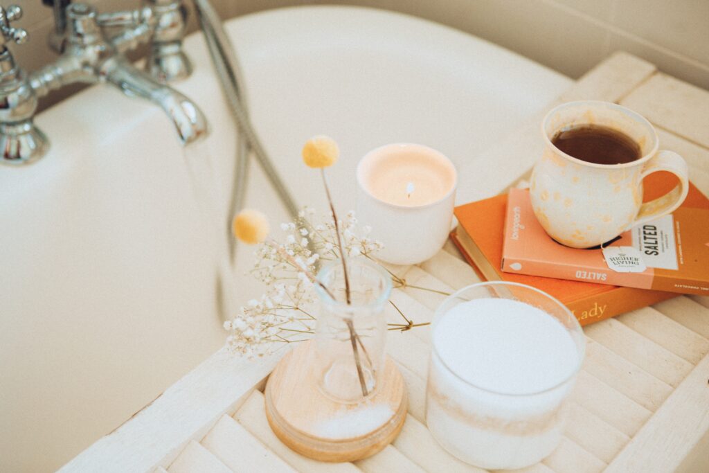 self-care taking a bath routine