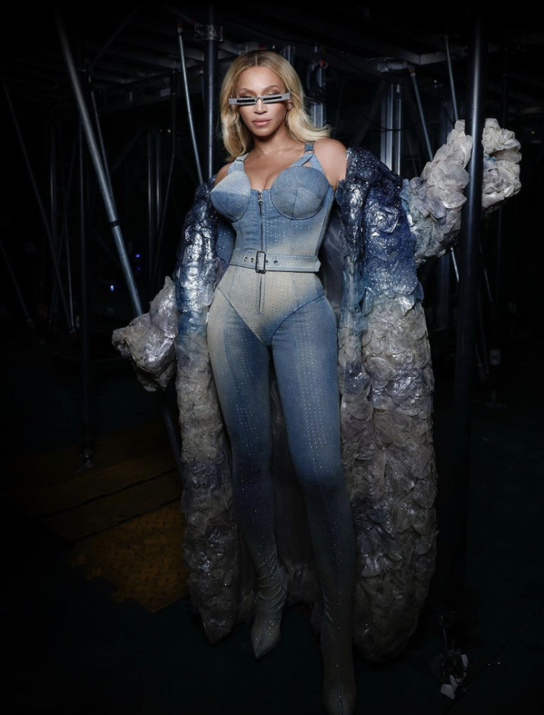 Beyonce outfit renaissance tour Diesel denim custom made